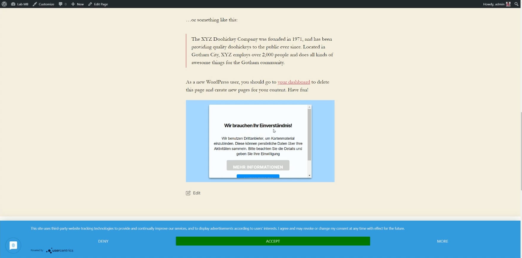 Usercentrics Banner