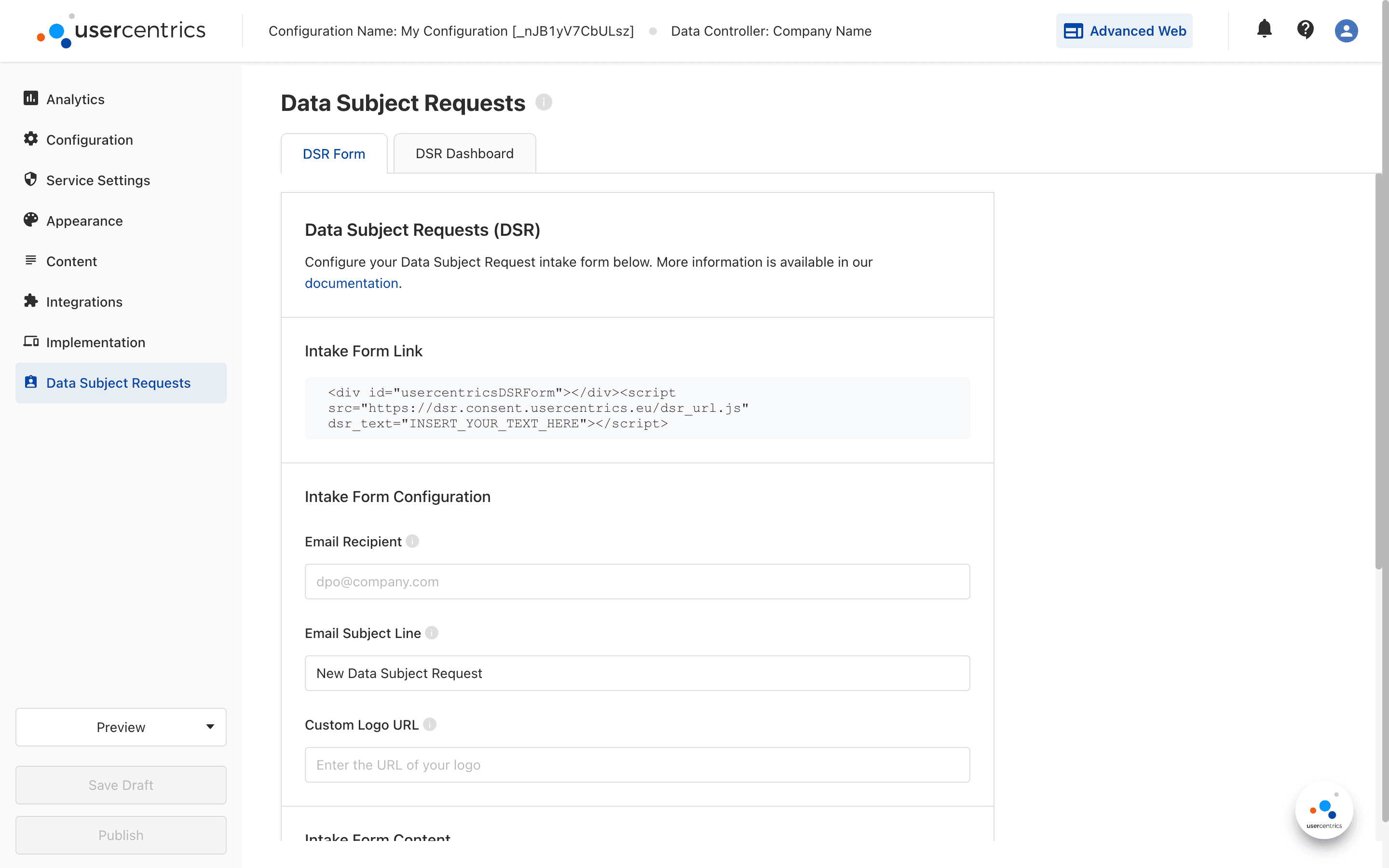 DSAR product - Usercentrics