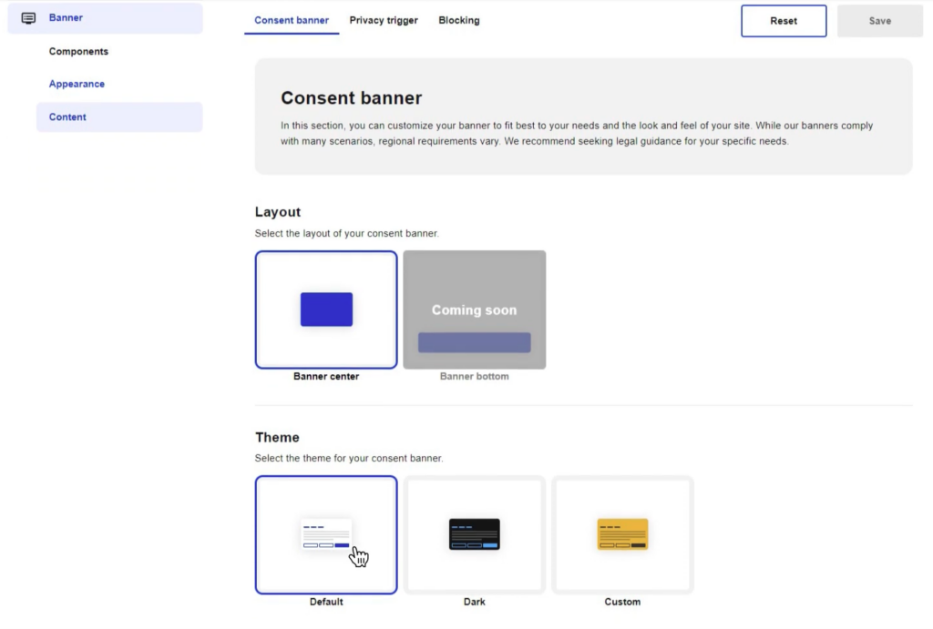 CMP Admin interface 