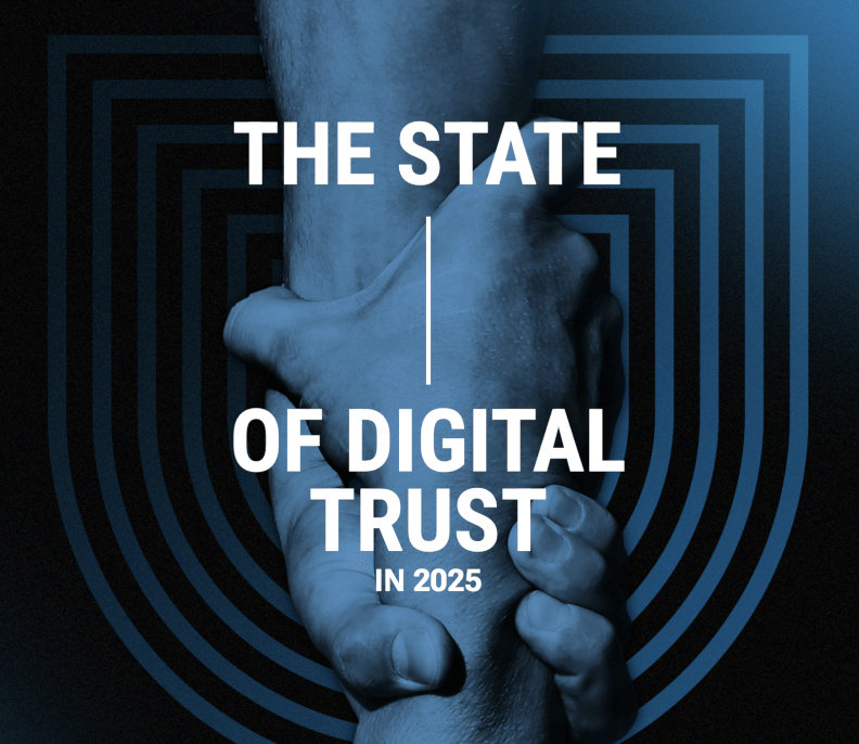 The State of Digital Trust 2025 report cover with two hands clasping