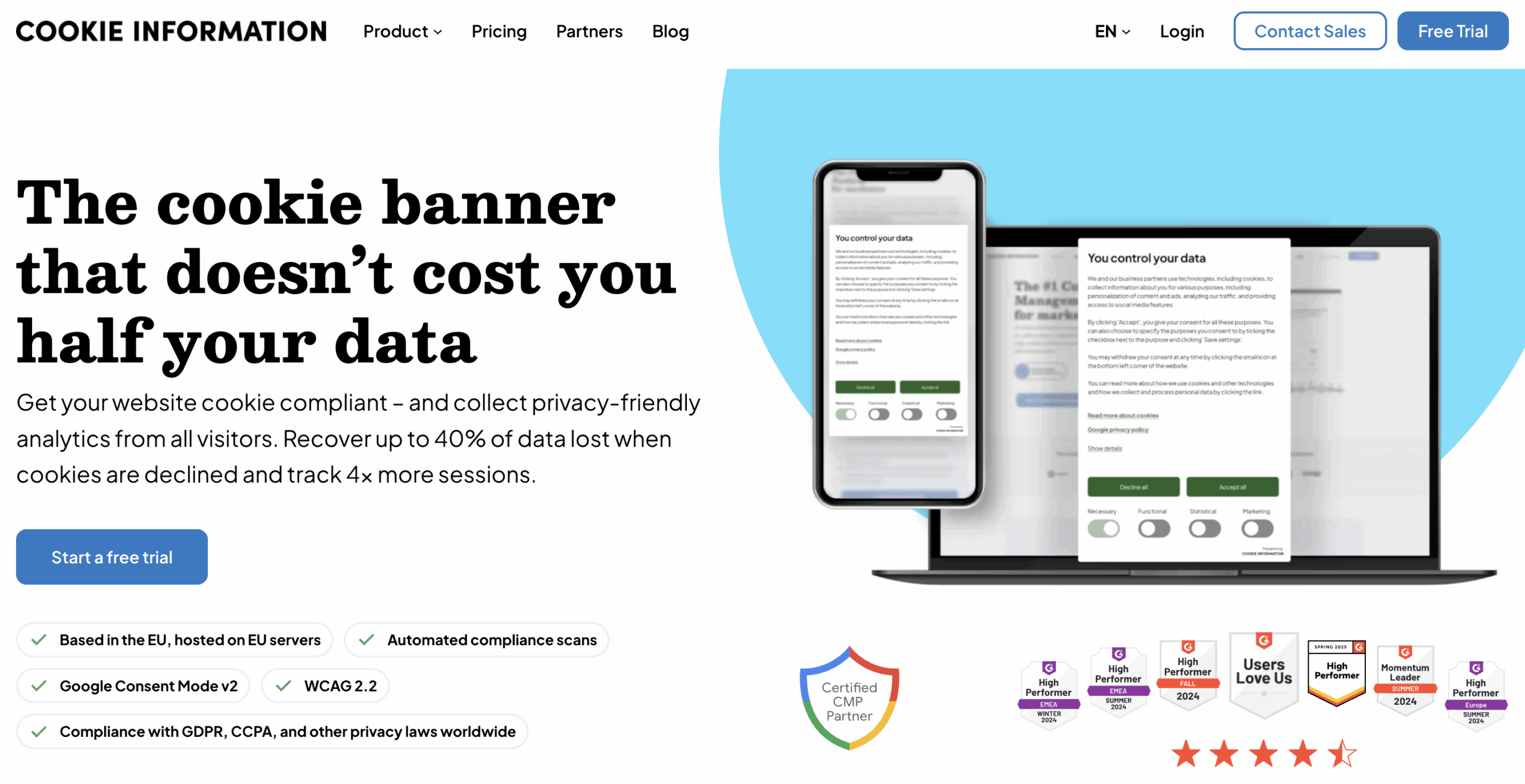 Homepage of Cookie Information