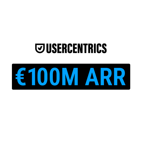 Image announcing that Usercentrics surpassed the 100M ARR