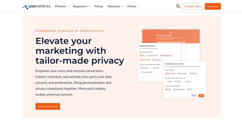 Usercentrics Preference Management Platform for Websites and Apps